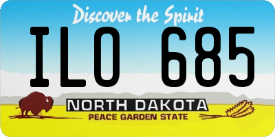 ND license plate ILO685