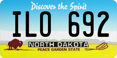 ND license plate ILO692