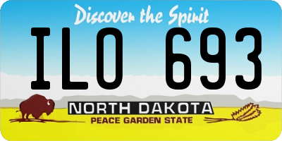 ND license plate ILO693