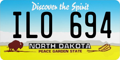 ND license plate ILO694