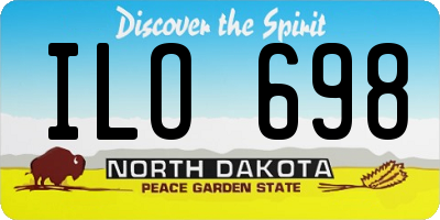 ND license plate ILO698