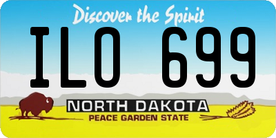 ND license plate ILO699