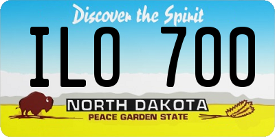 ND license plate ILO700