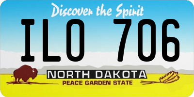 ND license plate ILO706