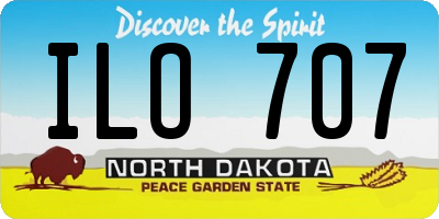 ND license plate ILO707