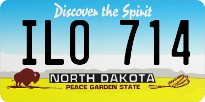 ND license plate ILO714