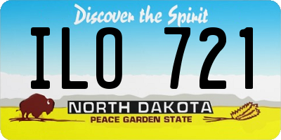 ND license plate ILO721