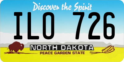ND license plate ILO726