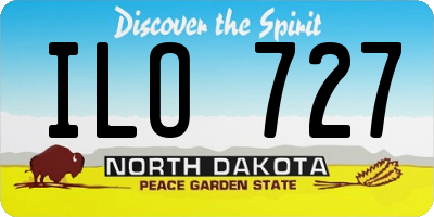ND license plate ILO727