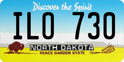 ND license plate ILO730