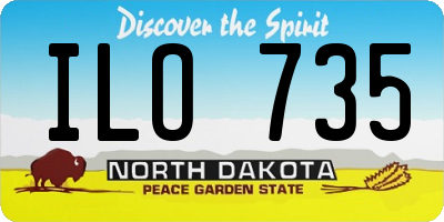 ND license plate ILO735