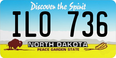 ND license plate ILO736