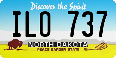 ND license plate ILO737