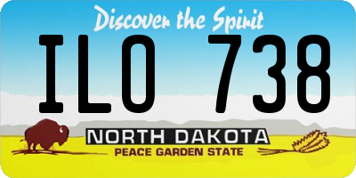 ND license plate ILO738