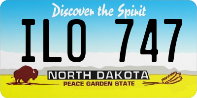 ND license plate ILO747