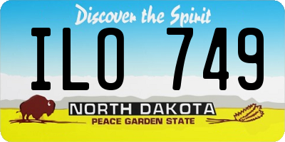 ND license plate ILO749