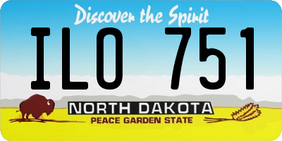 ND license plate ILO751