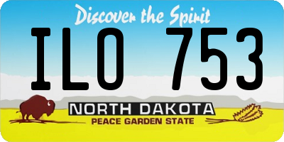 ND license plate ILO753