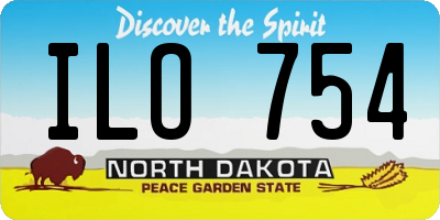 ND license plate ILO754