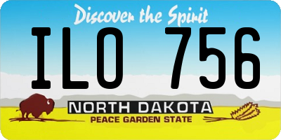 ND license plate ILO756