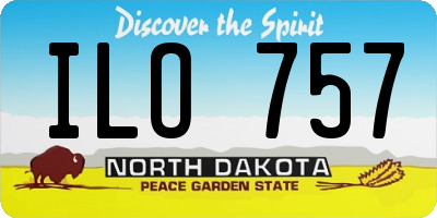 ND license plate ILO757