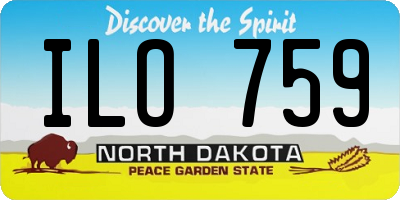 ND license plate ILO759