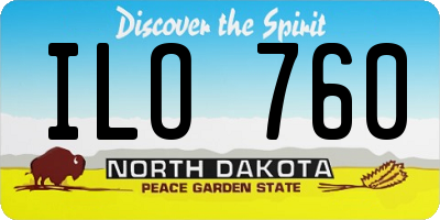 ND license plate ILO760
