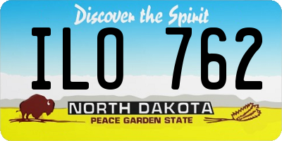 ND license plate ILO762