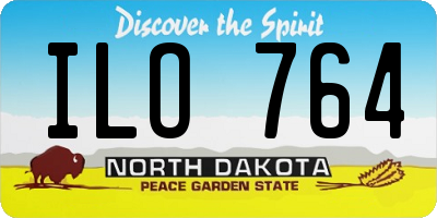ND license plate ILO764