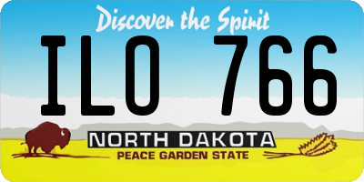 ND license plate ILO766