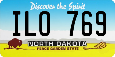 ND license plate ILO769