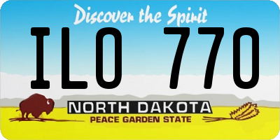 ND license plate ILO770