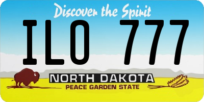 ND license plate ILO777