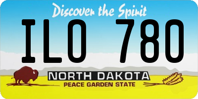 ND license plate ILO780