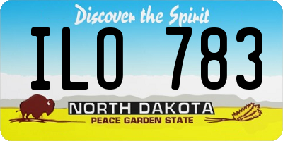 ND license plate ILO783