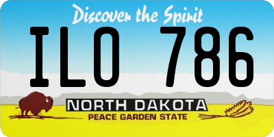 ND license plate ILO786