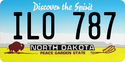 ND license plate ILO787