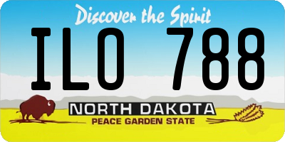 ND license plate ILO788