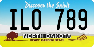 ND license plate ILO789