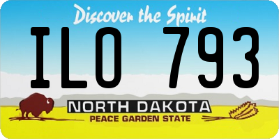 ND license plate ILO793