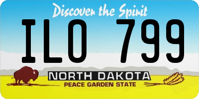 ND license plate ILO799