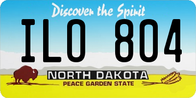 ND license plate ILO804