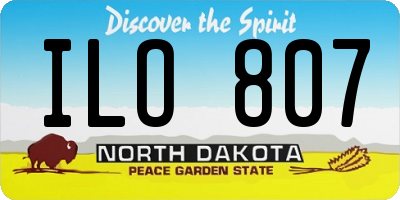 ND license plate ILO807