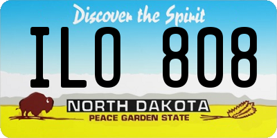 ND license plate ILO808