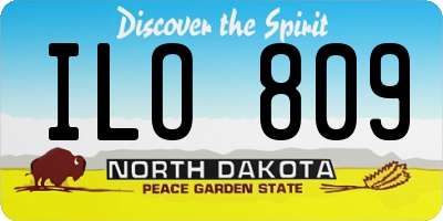 ND license plate ILO809