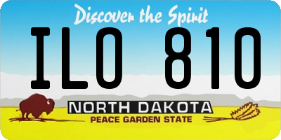 ND license plate ILO810