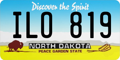 ND license plate ILO819