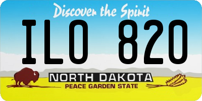 ND license plate ILO820