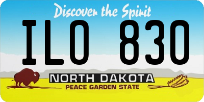 ND license plate ILO830