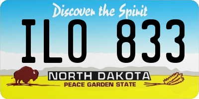 ND license plate ILO833